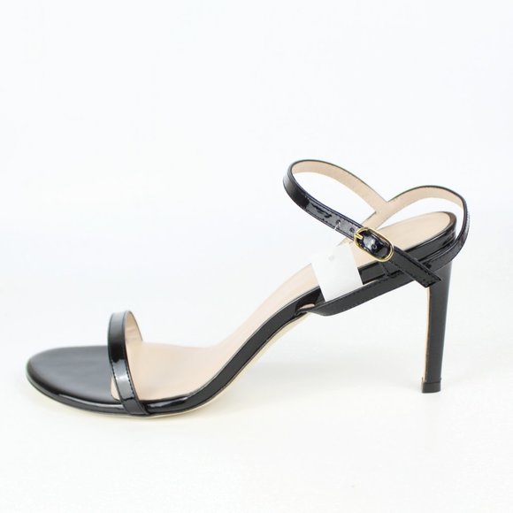 New Stuart Weitzman Kassidy Black Leather Heeled Sandal | Chic & Timeless - Picture 9 of 15